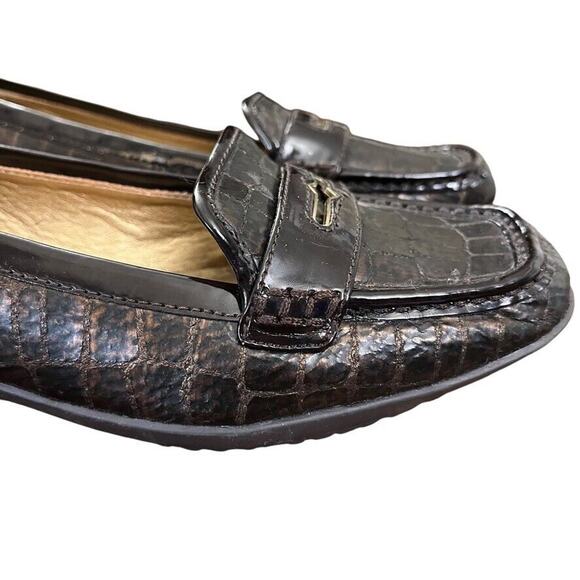 Circa Joan & David Luxe Finton Patent Leather Wedge Square Toe Shoes Loafer 10.5 - Picture 13 of 16